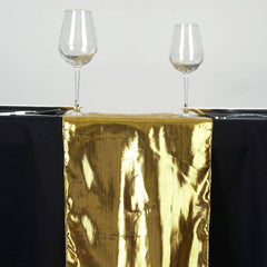 Shiny Metallic Lame 13"x108" Table Runner Gold - Glamorous Shimmer Table Decor