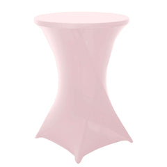 Spandex 30" Round Cocktail Table Cover Blush - Easy to Maintain Stretch Fitted Highboy Tablecloth