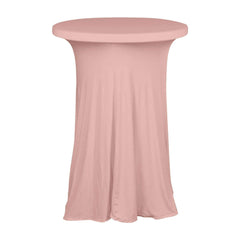 Spandex 30" Round Cocktail Table Cover Skirt Dusty Rose With Natural Wavy Drapes