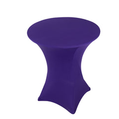 Spandex 36" Round Cocktail Table Cover Purple - Easy to Maintain Stretch Fitted Highboy Tablecloth