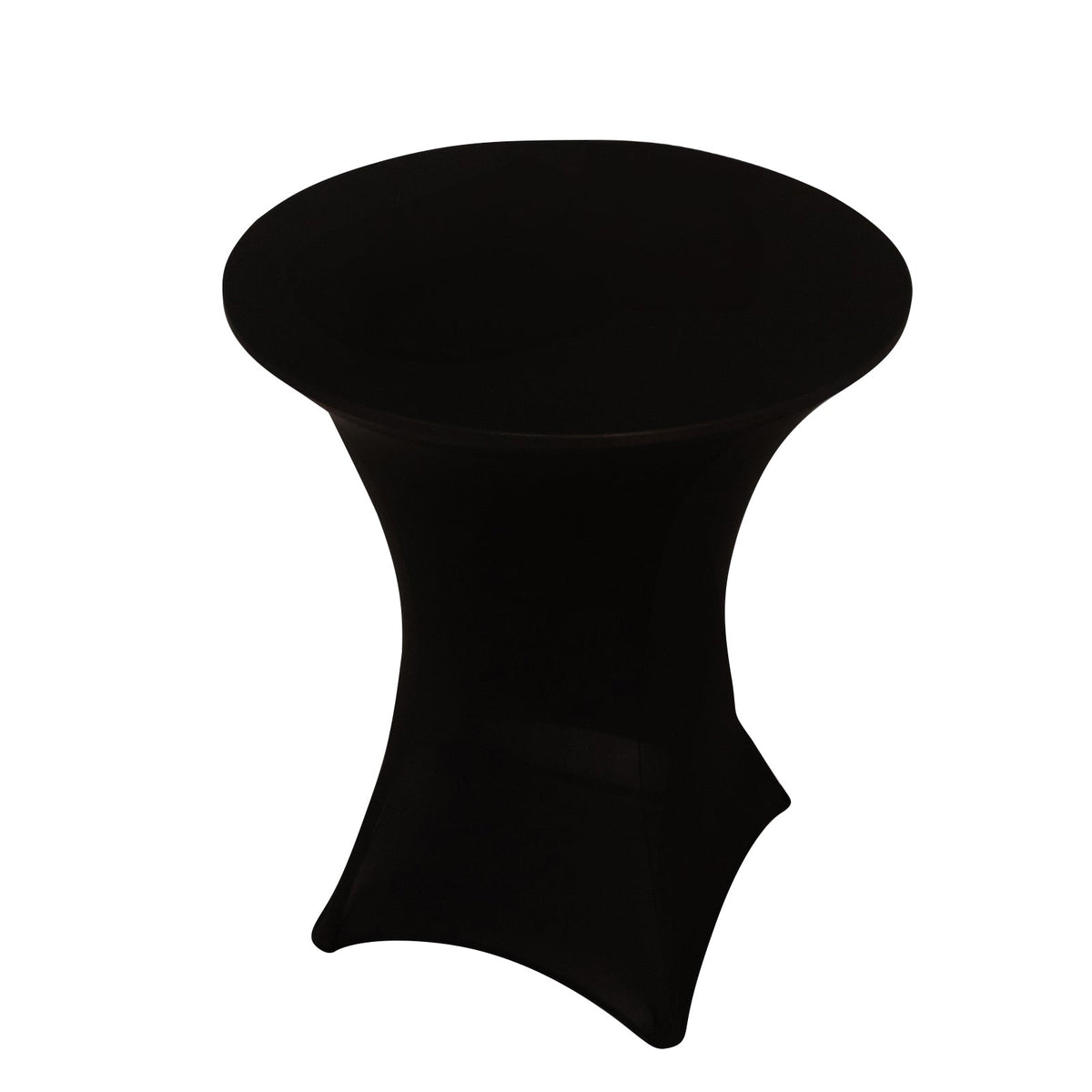 Spandex 36" Round Cocktail Table Cover Black - Easy to Maintain Stretch Fitted Highboy Tablecloth