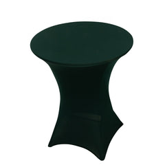 Spandex 36" Round Cocktail Table Cover Hunter Emerald Green - Easy to Maintain Stretch Fitted Highboy Tablecloth