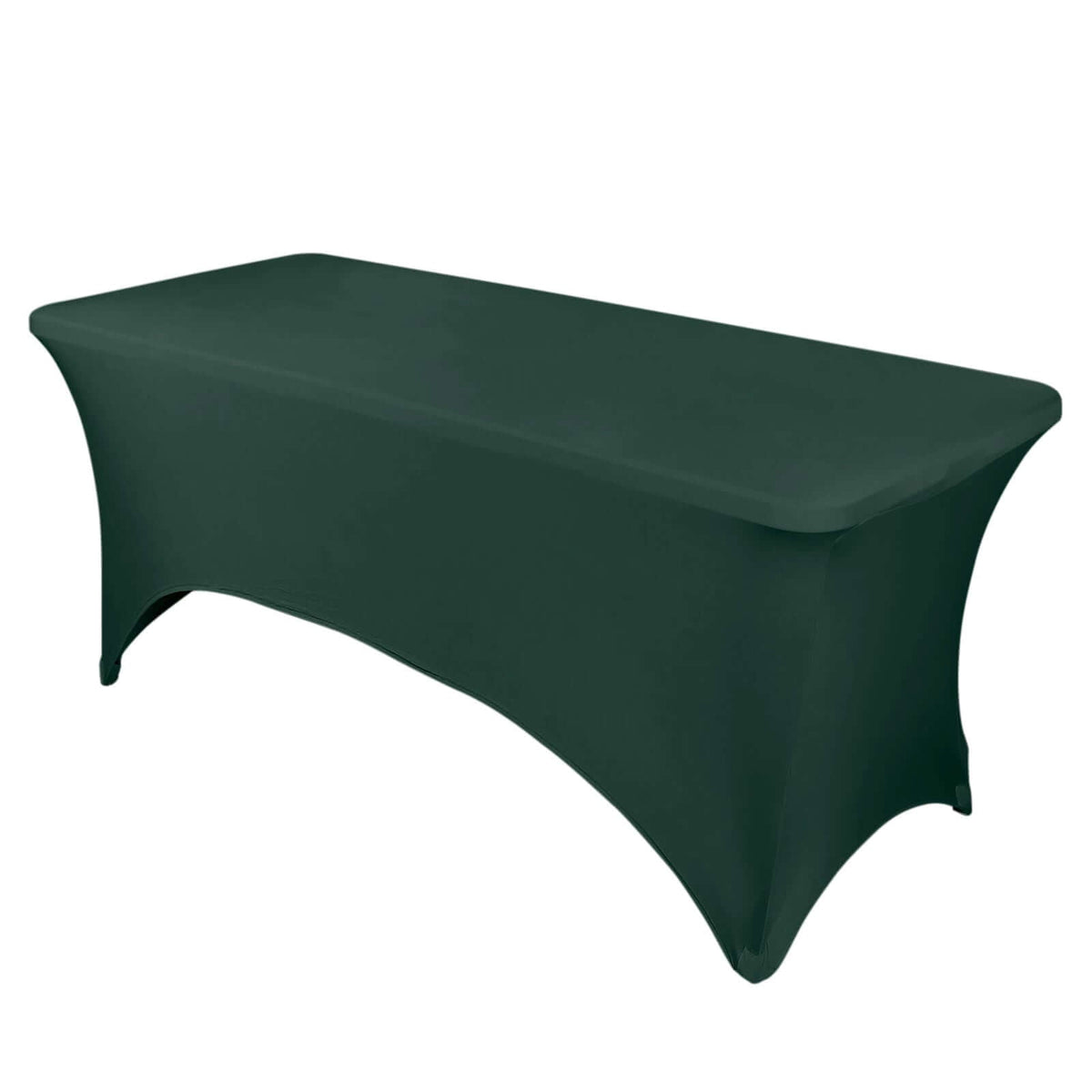 Stretch Spandex 96"x30" Rectangle Table Cover Hunter Emerald Green - Durable Form-Fitting Tablecloth